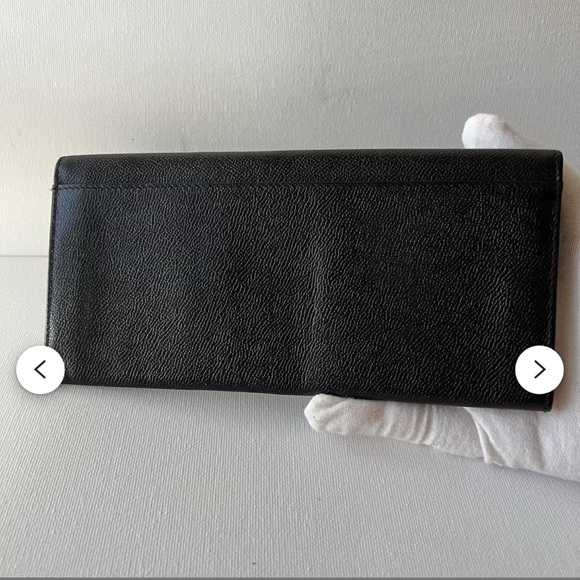 Vintage Yves Saint Laurent YSL Black Leather Cassandra Long Bifold Wallet EUC - Picture 12 of 16